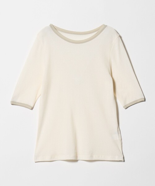 green label relaxing(グリーンレーベルリラクシング)の「シアー リンガー Tシャツ(Tシャツ/カットソー・レディース・ダークグレー/ピンク/オフホワイト・FREE)」の21枚目の写真