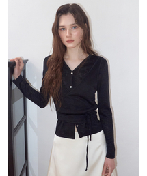 ETMON（エトモン）の「Wrap Cardigan T-Shirt, Black（Tシャツ/カットソー）」