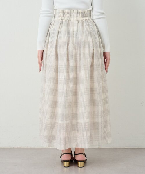 La boutique BonBon(ラブティックボンボン)の「【セットアップ可・清涼感・お上品】シアーチェックギャザーロングスカート(スカート・レディース・サックスブルー/オフホワイト・PS/FREE)」の20枚目の写真