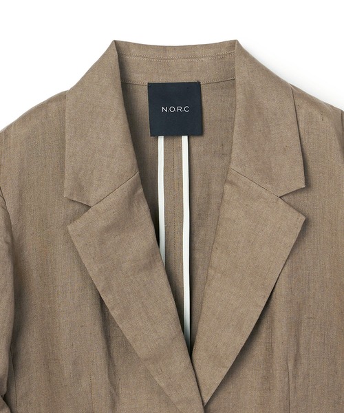 N.O.R.C（ノーク）の「【フレンチリネン】ハーフスリーブジャケット（テーラードジャケット・レディース・ブラック/ブラウン・M/S）」の10枚目の写真