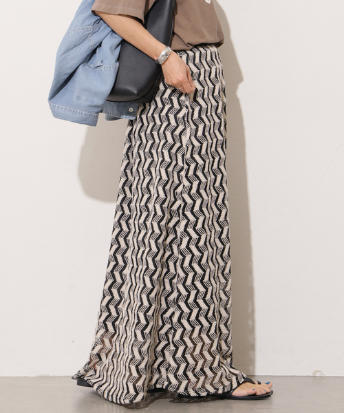 Torrazzo Donna(トラッゾドンナ)の「《WEB限定追加》【TORRAZZO DONNA/トラッゾドンナ】ジオメトリックレーススカート(スカート・レディース・ブラック/ベージュ・FREE)」の20枚目の写真