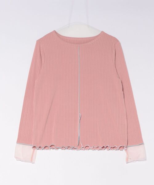 each(イーチ)の「袖口シアー配色メロートップス(Tシャツ/カットソー・レディース・オフホワイト/ミント/ピンク/ブラック・FREE)」の15枚目の写真