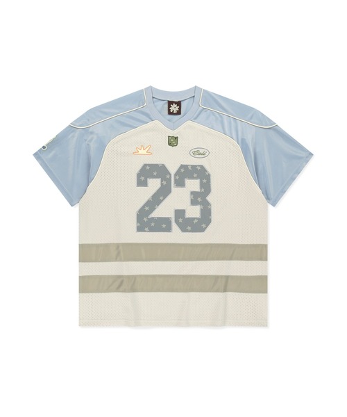 SUNLOVE(サンラブ)の「23 Star Mesh Tee(Tシャツ/カットソー・レディース・ライトグレー/ベージュ/ブルー・S/M/L/XL)」の1枚目の写真