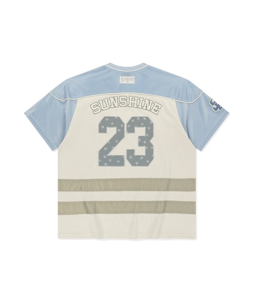SUNLOVE(サンラブ)の「23 Star Mesh Tee(Tシャツ/カットソー・レディース・ライトグレー/ベージュ/ブルー・S/M/L/XL)」の7枚目の写真