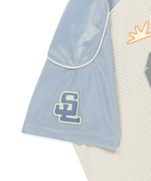 SUNLOVE(サンラブ)の「23 Star Mesh Tee(Tシャツ/カットソー・レディース・ライトグレー/ベージュ/ブルー・S/M/L/XL)」の9枚目の写真