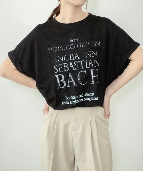 on:nue（オンニュ）の「【on:nue】[接触冷感 / 着用動画あり！] オーバーサイズロゴレースTシャツ（Tシャツ/カットソー・レディース・ホワイト/ブラック/グレー・FREE）」の2枚目の写真