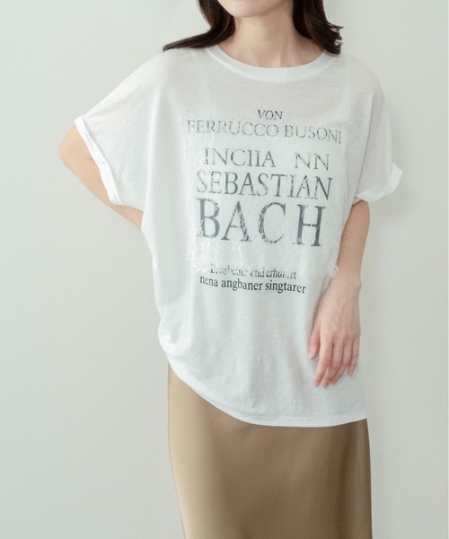 on:nue（オンニュ）の「【on:nue】[接触冷感 / 着用動画あり！] オーバーサイズロゴレースTシャツ（Tシャツ/カットソー・レディース・ホワイト/ブラック/グレー・FREE）」の5枚目の写真