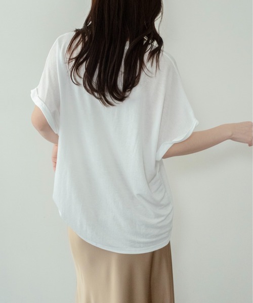 on:nue（オンニュ）の「【on:nue】[接触冷感 / 着用動画あり！] オーバーサイズロゴレースTシャツ（Tシャツ/カットソー・レディース・ホワイト/ブラック/グレー・FREE）」の8枚目の写真