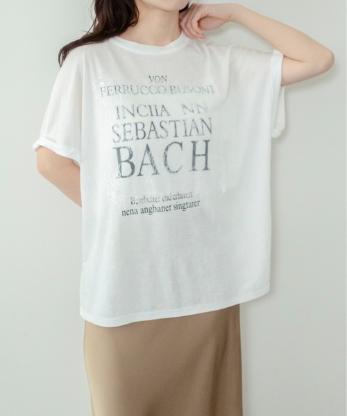 on:nue（オンニュ）の「【on:nue】[接触冷感 / 着用動画あり！] オーバーサイズロゴレースTシャツ（Tシャツ/カットソー・レディース・ホワイト/ブラック/グレー・FREE）」の9枚目の写真