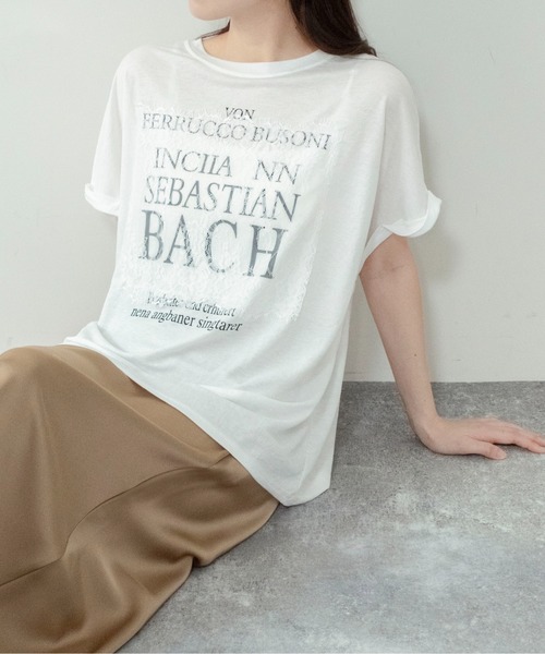 on:nue（オンニュ）の「【on:nue】[接触冷感 / 着用動画あり！] オーバーサイズロゴレースTシャツ（Tシャツ/カットソー・レディース・ホワイト/ブラック/グレー・FREE）」の11枚目の写真