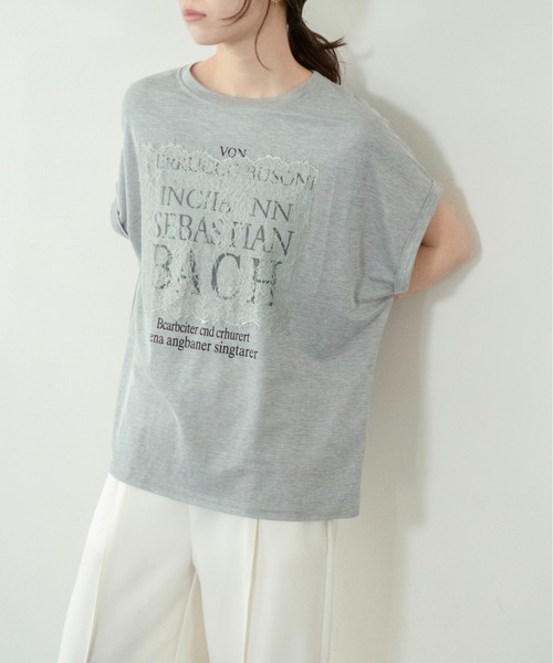 on:nue（オンニュ）の「【on:nue】[接触冷感 / 着用動画あり！] オーバーサイズロゴレースTシャツ（Tシャツ/カットソー・レディース・ホワイト/ブラック/グレー・FREE）」の21枚目の写真
