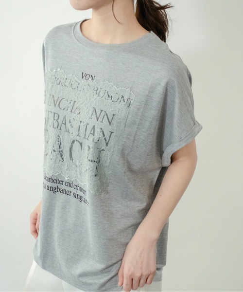 on:nue（オンニュ）の「【on:nue】[接触冷感 / 着用動画あり！] オーバーサイズロゴレースTシャツ（Tシャツ/カットソー・レディース・ホワイト/ブラック/グレー・FREE）」の22枚目の写真
