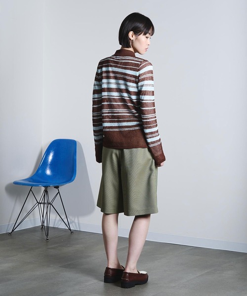 ROSE BUD(ローズバッド)の「COLLARED SHEER CARDIGAN(カーディガン/ボレロ・レディース・ライトブルー/オフホワイト・ONE SIZE)」の5枚目の写真