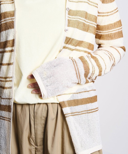 ROSE BUD（ローズバッド）の「COLLARED SHEER CARDIGAN（カーディガン/ボレロ・レディース・ライトブルー/オフホワイト・ONE SIZE）」の19枚目の写真