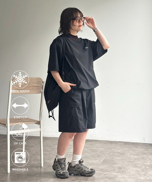 CPCM(シーピーシーエム)の「【3点セット】ストレッチナイロンプルオーバーセットアップ(その他パンツ・レディース・ブラック系その他/カーキ/ブラック/チャコールグレー・MEDIUM/LARGE)」の1枚目の写真