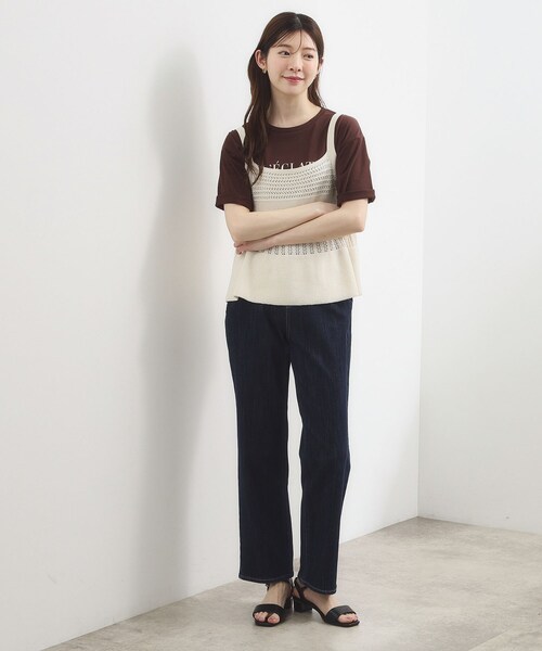 grove(グローブ)の「【2点SET】着るだけで完成、透かし編みニットビスチェ×ブラウス(その他トップス・レディース・オフホワイト/ブラック/スモーキーグリーン系・02/03/01/04/05)」の7枚目の写真