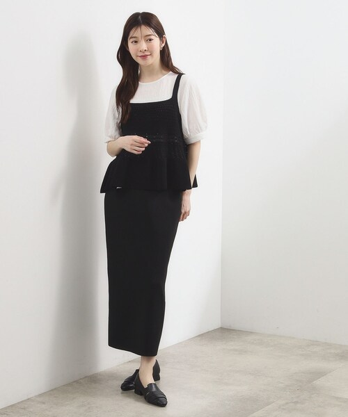grove(グローブ)の「【2点SET】着るだけで完成、透かし編みニットビスチェ×ブラウス(その他トップス・レディース・オフホワイト/ブラック/スモーキーグリーン系・02/03/01/04/05)」の11枚目の写真