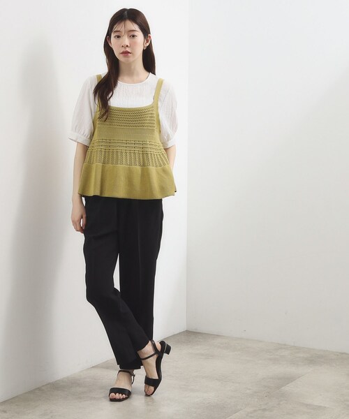 grove(グローブ)の「【2点SET】着るだけで完成、透かし編みニットビスチェ×ブラウス(その他トップス・レディース・オフホワイト/ブラック/スモーキーグリーン系・02/03/01/04/05)」の14枚目の写真