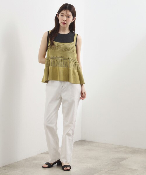 grove(グローブ)の「【2点SET】着るだけで完成、透かし編みニットビスチェ×ブラウス(その他トップス・レディース・オフホワイト/ブラック/スモーキーグリーン系・02/03/01/04/05)」の16枚目の写真