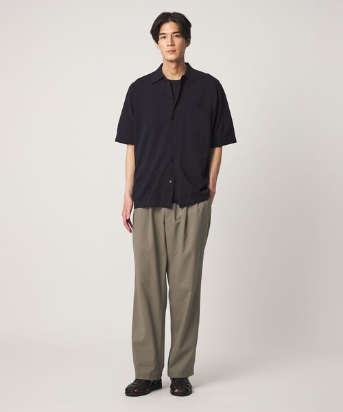 UNITED ARROWS(ユナイテッドアローズ)の「DotAir ドットエア サッカー ヘムコード 2プリーツ パンツ 吸水速乾(その他パンツ・メンズ・オリーブ/ブラック・S/M/L/XL)」の4枚目の写真