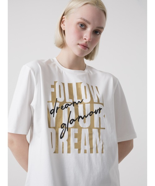 DIMENSIONE danza（ディメンシオーネ ダンツァ）の「デザインTシャツ（Tシャツ/カットソー・レディース・ブラック/オフホワイト・SMALL/MEDIUM）」の5枚目の写真