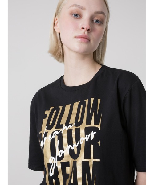 DIMENSIONE danza（ディメンシオーネ ダンツァ）の「デザインTシャツ（Tシャツ/カットソー・レディース・ブラック/オフホワイト・SMALL/MEDIUM）」の6枚目の写真