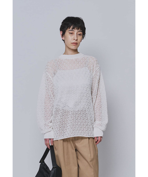 NEPLA.（ネプラ）の「＜NEPLA（ネプラ）＞リーフ編みバックレイヤードプルオーバー（ニット/セーター・レディース・ブラック系その他3/ホワイト系その他3・FREE）」の19枚目の写真