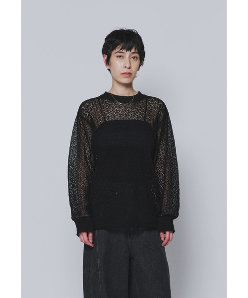 NEPLA.（ネプラ）の「＜NEPLA（ネプラ）＞リーフ編みバックレイヤードプルオーバー（ニット/セーター・レディース・ブラック系その他3/ホワイト系その他3・FREE）」の18枚目の写真