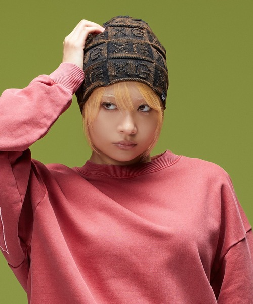 X-girl(エックスガール)の「XG OPENWORK BEANIE(ニットキャップ/ビーニー・レディース・ブラウン/オリーブ/ブラック・ONE SIZE)」の17枚目の写真