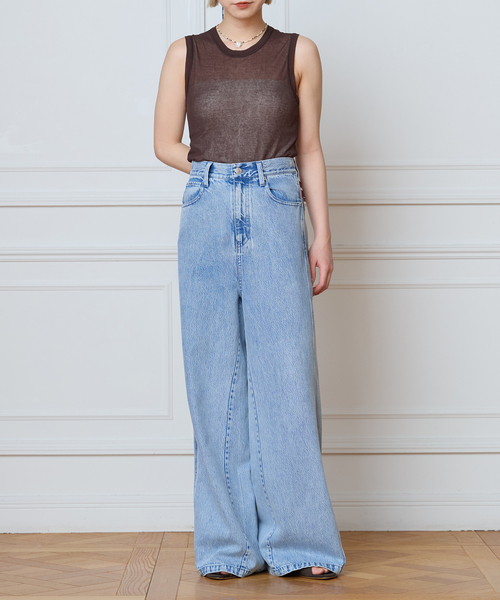 IENA LA BOUCLE(イエナラブークル)の「IENA LA BOUCLE 水撚りガスフライスノースリーブ(タンクトップ・レディース・ブラウン/ホワイト/ブラック/グリーン・FREE)」の13枚目の写真