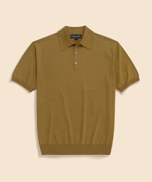 BROOKS BROTHERS(ブルックスブラザーズ)の「コットン ハイゲージ ショートスリーブ ポロセーター(ニット/セーター・メンズ・オリーブ/ネイビー/グリーン・LARGE/SMALL/MEDIUM)」の1枚目の写真