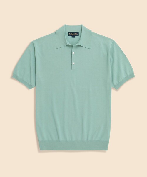 BROOKS BROTHERS(ブルックスブラザーズ)の「コットン ハイゲージ ショートスリーブ ポロセーター(ニット/セーター・メンズ・オリーブ/ネイビー/グリーン・LARGE/SMALL/MEDIUM)」の2枚目の写真