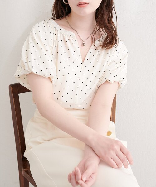 natural couture(ナチュラルクチュール)の「【mamamo】バルーンスリーブブラウス(シャツ/ブラウス・レディース・ピンク/ミント/その他1/その他2・FREE)」の3枚目の写真