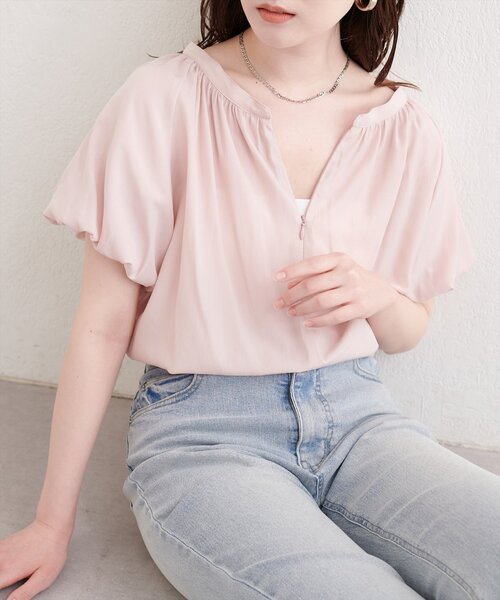 natural couture(ナチュラルクチュール)の「【mamamo】バルーンスリーブブラウス(シャツ/ブラウス・レディース・ピンク/ミント/その他1/その他2・FREE)」の1枚目の写真