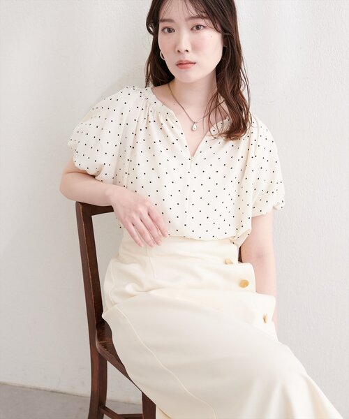 natural couture(ナチュラルクチュール)の「【mamamo】バルーンスリーブブラウス(シャツ/ブラウス・レディース・ピンク/ミント/その他1/その他2・FREE)」の14枚目の写真