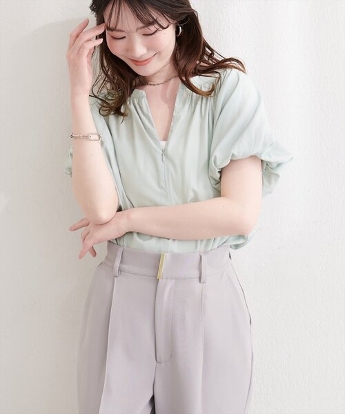 natural couture(ナチュラルクチュール)の「【mamamo】バルーンスリーブブラウス(シャツ/ブラウス・レディース・ピンク/ミント/その他1/その他2・FREE)」の6枚目の写真
