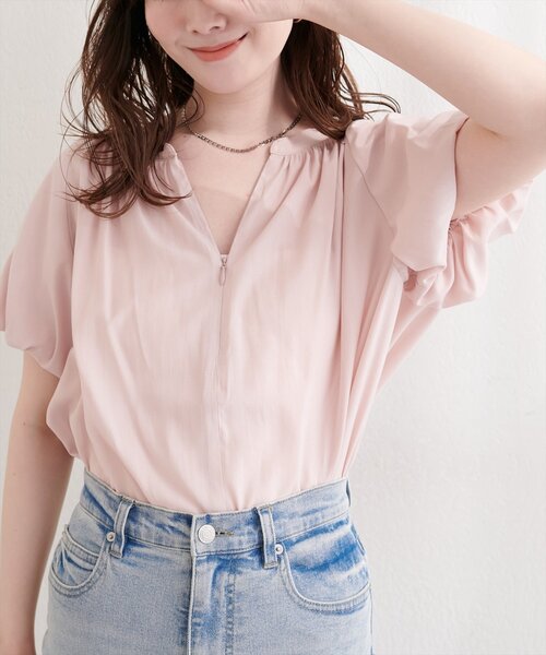 natural couture(ナチュラルクチュール)の「【mamamo】バルーンスリーブブラウス(シャツ/ブラウス・レディース・ピンク/ミント/その他1/その他2・FREE)」の8枚目の写真