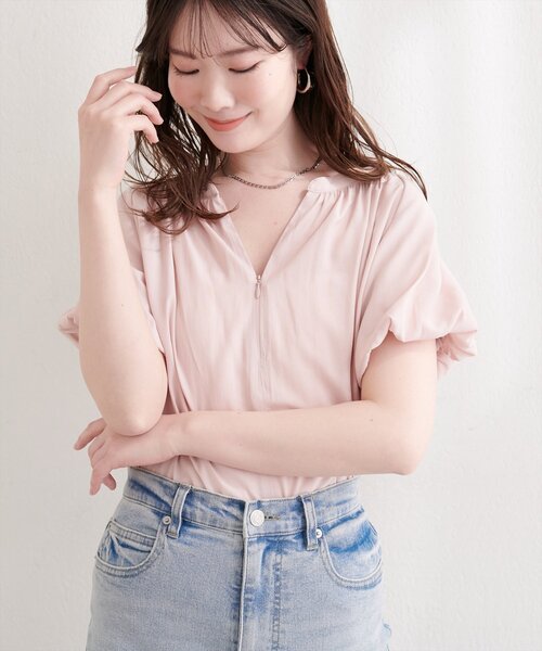 natural couture(ナチュラルクチュール)の「【mamamo】バルーンスリーブブラウス(シャツ/ブラウス・レディース・ピンク/ミント/その他1/その他2・FREE)」の9枚目の写真