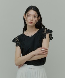 Shoulder Lace Cut Tops / ショルダーレースカットトップス