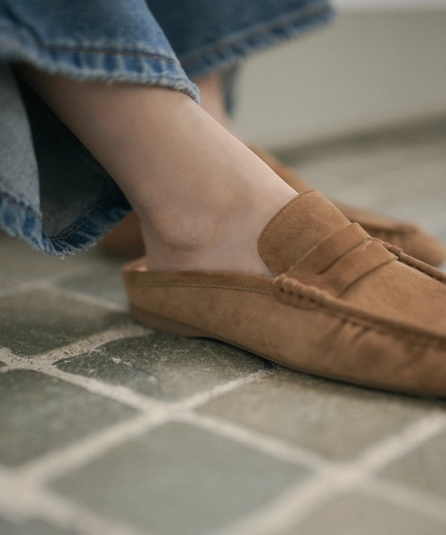 LAULEN(ローレン)の「suede gathered square toe loafers /スエードギャザースクエアトゥローファー(ローファー・レディース・キャメル・23cm/24cm/25cm)」の9枚目の写真