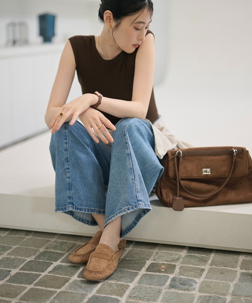 LAULEN(ローレン)の「suede gathered square toe loafers /スエードギャザースクエアトゥローファー(ローファー・レディース・キャメル・23cm/24cm/25cm)」の11枚目の写真