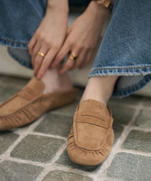 LAULEN(ローレン)の「suede gathered square toe loafers /スエードギャザースクエアトゥローファー(ローファー・レディース・キャメル・23cm/24cm/25cm)」の7枚目の写真