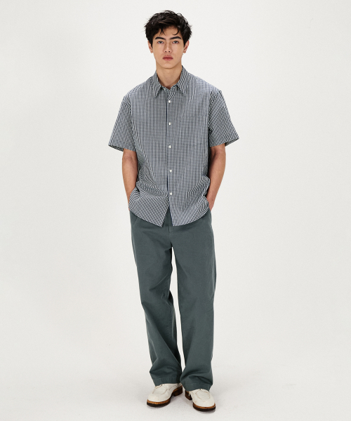 SHIRTER(シャーター)の「ICE COTTON GINGHAM CHECK SHIRT (BLUE)(シャツ/ブラウス・メンズ・その他・SMALL/MEDIUM/LARGE)」の3枚目の写真