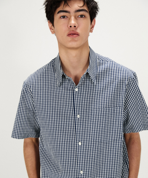 SHIRTER(シャーター)の「ICE COTTON GINGHAM CHECK SHIRT (BLUE)(シャツ/ブラウス・メンズ・その他・SMALL/MEDIUM/LARGE)」の7枚目の写真