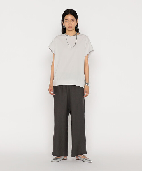 Gabardine K.T(ギャバジンケーティー)の「〔 +サイズ 〕 麻調合繊 ワイドパンツ(その他パンツ・レディース・ミント/グレー/キナリ/ブラック・13号)」の5枚目の写真