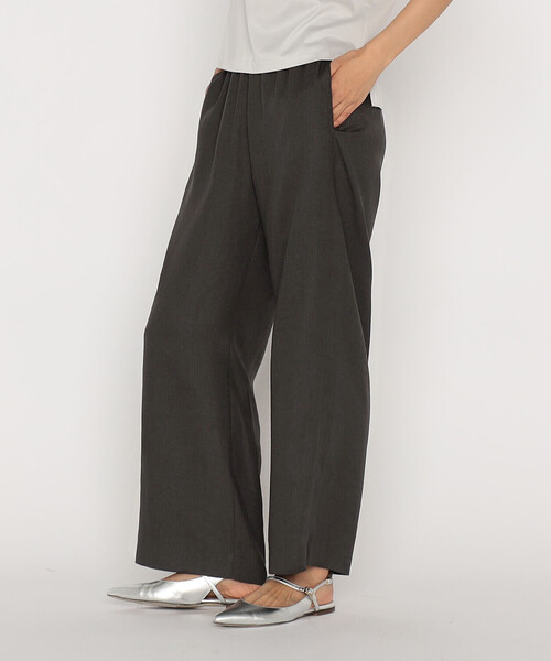 Gabardine K.T(ギャバジンケーティー)の「〔 +サイズ 〕 麻調合繊 ワイドパンツ(その他パンツ・レディース・ミント/グレー/キナリ/ブラック・13号)」の7枚目の写真