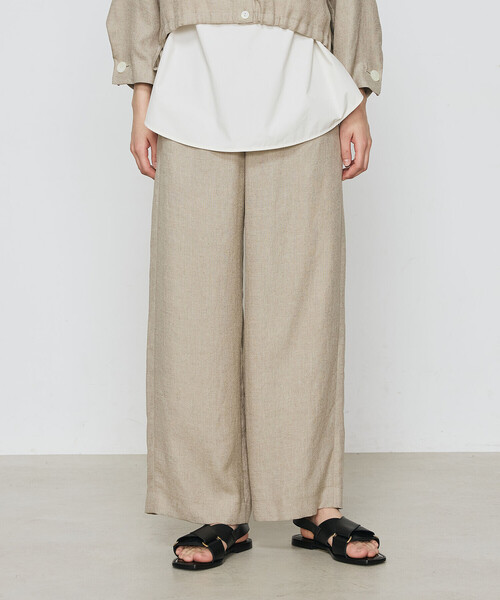 Gabardine K.T(ギャバジンケーティー)の「〔 +サイズ 〕 麻調合繊 ワイドパンツ(その他パンツ・レディース・ミント/グレー/キナリ/ブラック・13号)」の16枚目の写真
