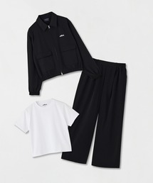 [L's]ジップブルゾン,Tシャツ,パンツ<3点セット>T/C JERSEY + NY/PU<撥水、４WAYストレッチ、UVカット>