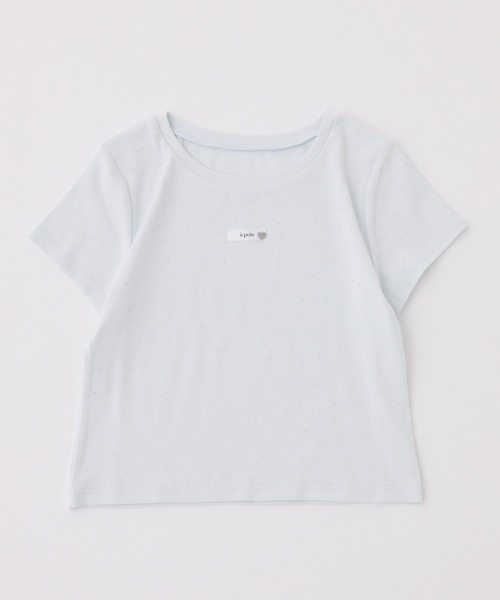 one after another NICE CLAUP(ワンアフターアナザーナイスクラップ)の「キラキラコンパクトTシャツ(Tシャツ/カットソー・レディース・ピンク/サックスブルー/ブラック/オフホワイト・FREE)」の18枚目の写真