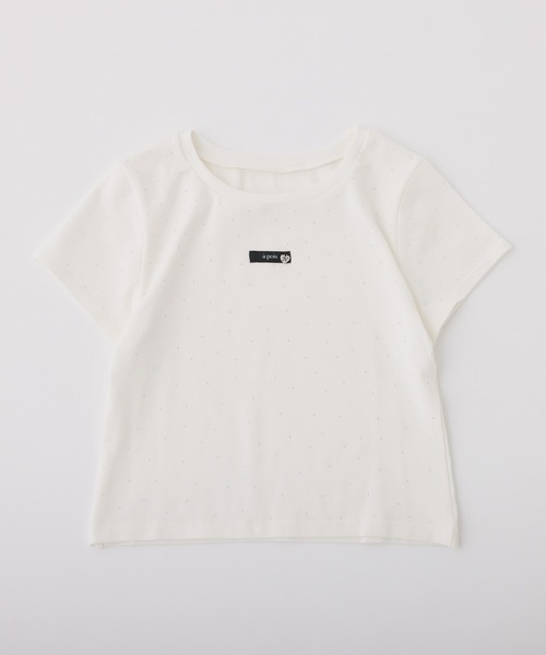 one after another NICE CLAUP(ワンアフターアナザーナイスクラップ)の「キラキラコンパクトTシャツ(Tシャツ/カットソー・レディース・ピンク/サックスブルー/ブラック/オフホワイト・FREE)」の20枚目の写真